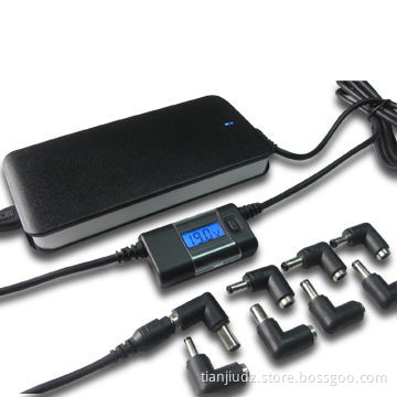 Slim Automatic 90W Universal Laptop Power Adapter with LCD Display, Sized 157 x 72 x 17mm